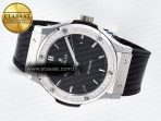Hublot Classic Fusion Bang 42mm HBF 1:1 Best Edition Black Dial Diamonds Bezel on Black Leather Strap A2892 - Görsel 9