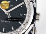 Hublot Classic Fusion Bang 42mm HBF 1:1 Best Edition Black Dial Diamonds Bezel on Black Rubber Strap A2892 - Görsel 11