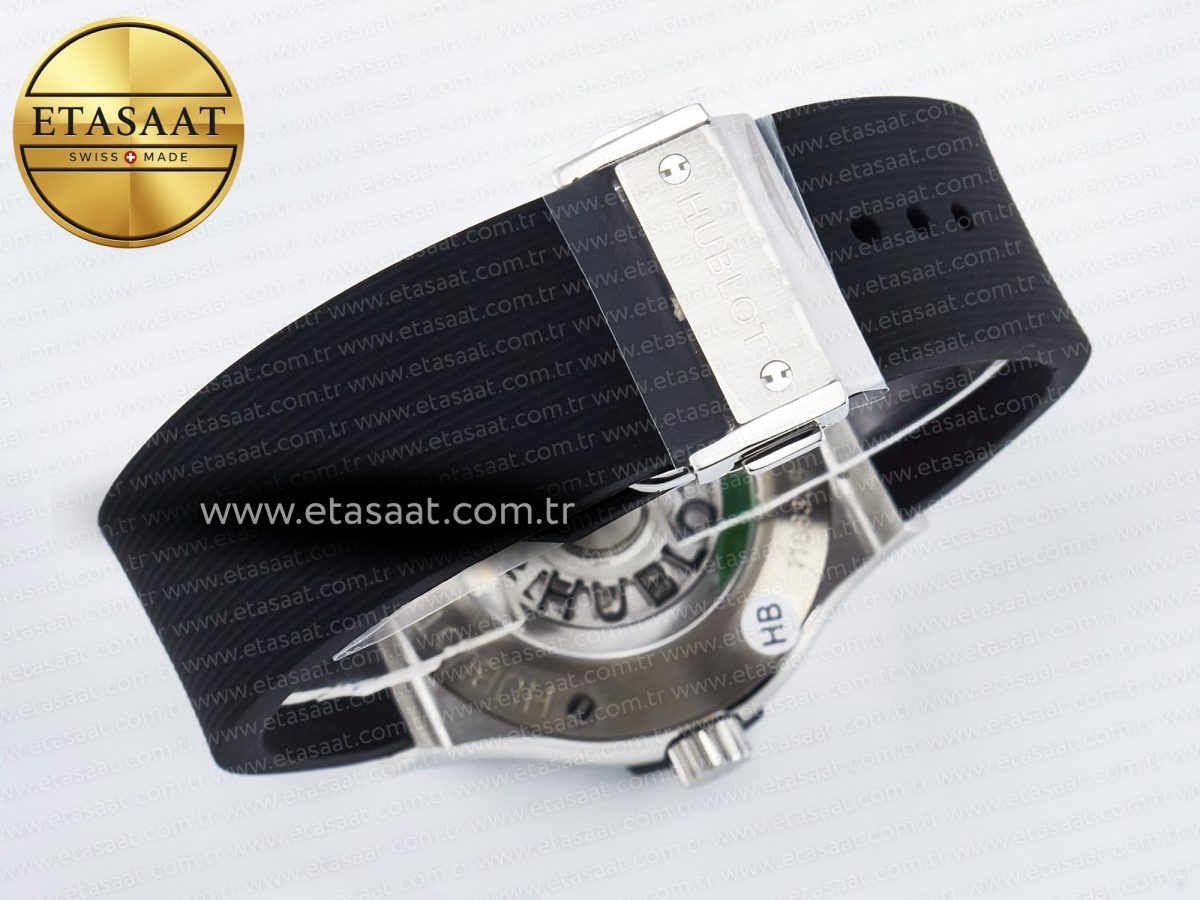 Hublot Classic Fusion Bang 42mm HBF 1:1 Best Edition Black Dial Diamonds Bezel on Black Rubber Strap A2892 - Görsel 16