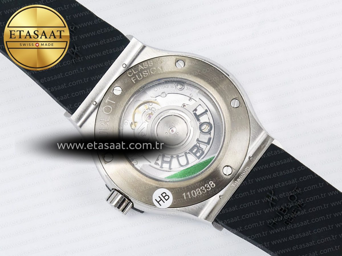 Hublot Classic Fusion Bang 42mm HBF 1:1 Best Edition Black Dial Diamonds Bezel on Black Rubber Strap A2892 - Görsel 17