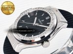 Hublot Classic Fusion Bang 42mm HBF 1:1 Best Edition Black Dial Diamonds Bezel on Black Rubber Strap A2892 - Görsel 6