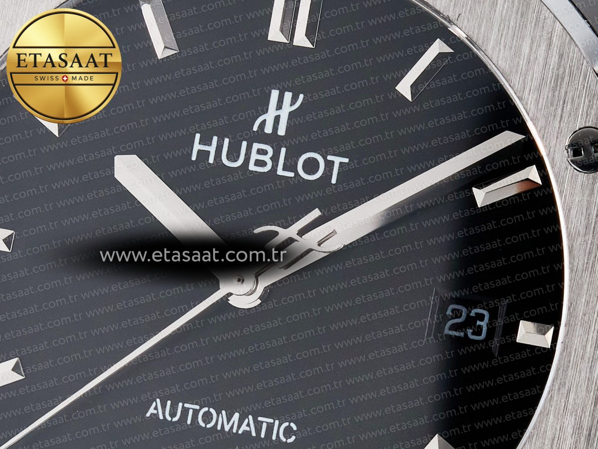 Hublot Classic Fusion Bang 42mm HBF 1:1 Best Edition Black Dial on Black Leather Strap A2892 - Görsel 10