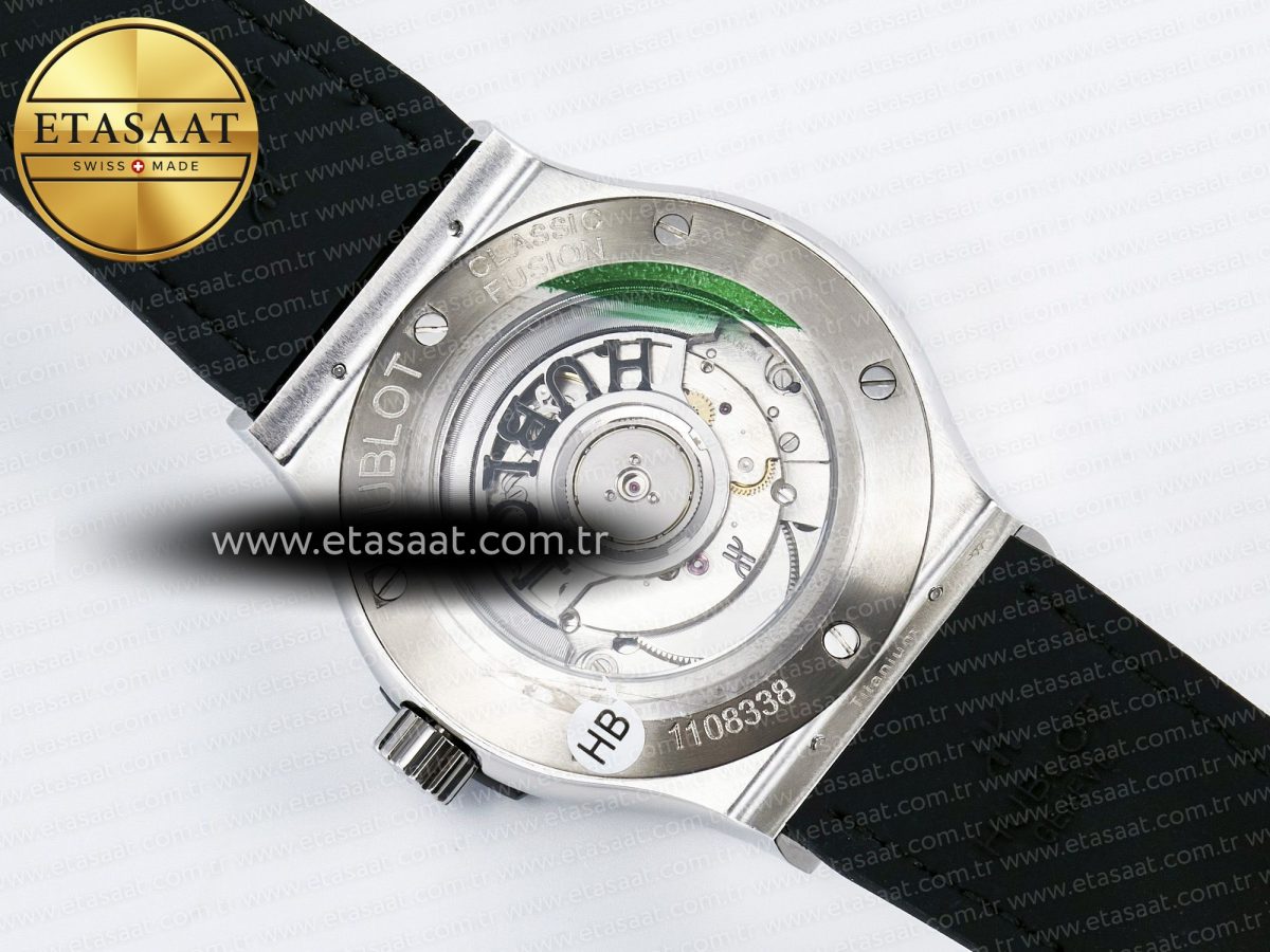 Hublot Classic Fusion Bang 42mm HBF 1:1 Best Edition Black Dial on Black Leather Strap A2892 - Görsel 17
