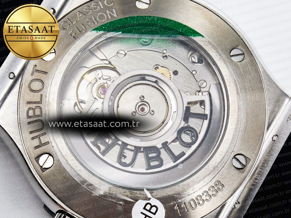 Hublot Classic Fusion Bang 42mm HBF 1:1 Best Edition Black Dial on Black Leather Strap A2892 - Görsel 18