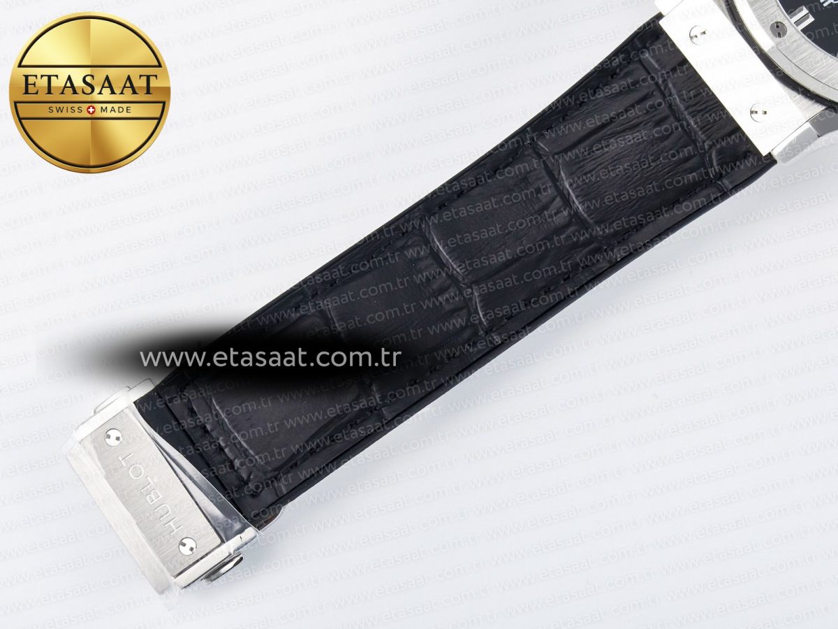 Hublot Classic Fusion Bang 42mm HBF 1:1 Best Edition Black Dial on Black Leather Strap A2892 - Görsel 22