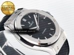 Hublot Classic Fusion Bang 42mm HBF 1:1 Best Edition Black Dial on Black Leather Strap A2892 - Görsel 7