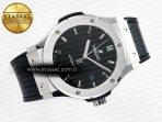 Hublot Classic Fusion Bang 42mm HBF 1:1 Best Edition Black Dial on Black Leather Strap A2892 - Görsel 8