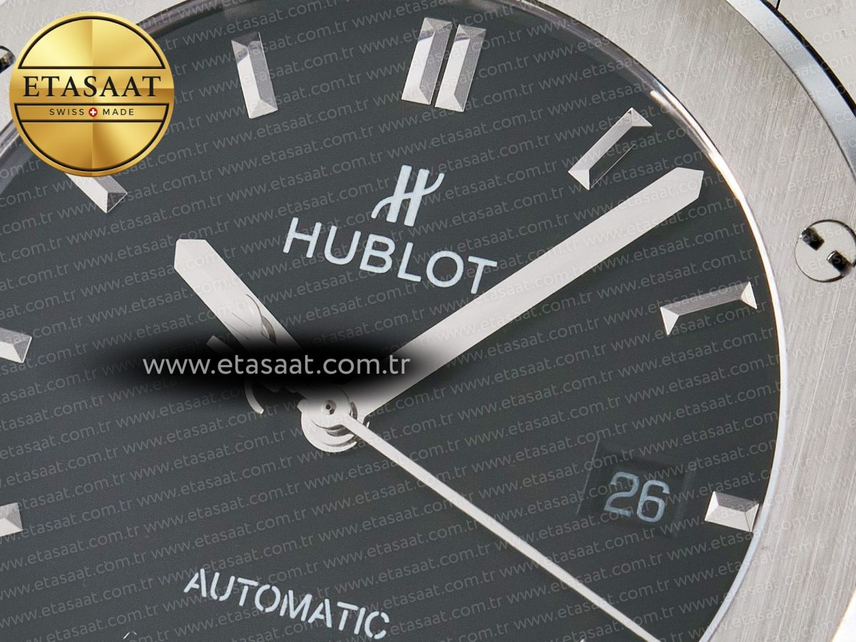 Hublot Classic Fusion Bang 42mm HBF 1:1 Best Edition Black Dial on Black Rubber Strap A2892 - Görsel 10
