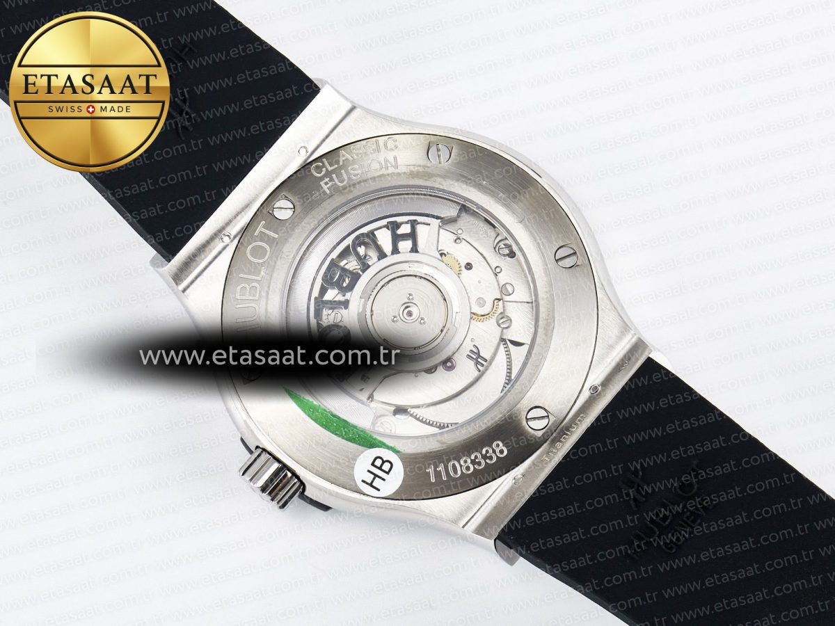 Hublot Classic Fusion Bang 42mm HBF 1:1 Best Edition Black Dial on Black Rubber Strap A2892 - Görsel 17