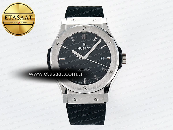 Hublot Classic Fusion Bang 42mm HBF Siyah Kadran A2892 V3 Eta Saat - 1:1 Süper Klon Replika Saat