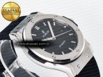 Hublot Classic Fusion Bang 42mm HBF 1:1 Best Edition Black Dial on Black Rubber Strap A2892 - Görsel 7