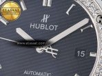 Hublot Classic Fusion Bang 42mm HBF 1:1 Best Edition Blue Dial Diamonds Bezel on Blue Leather Strap A2892 - Görsel 10