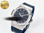 Hublot Classic Fusion Bang 42mm HBF 1:1 Best Edition Blue Dial Diamonds Bezel on Blue Leather Strap A2892 - Görsel 2