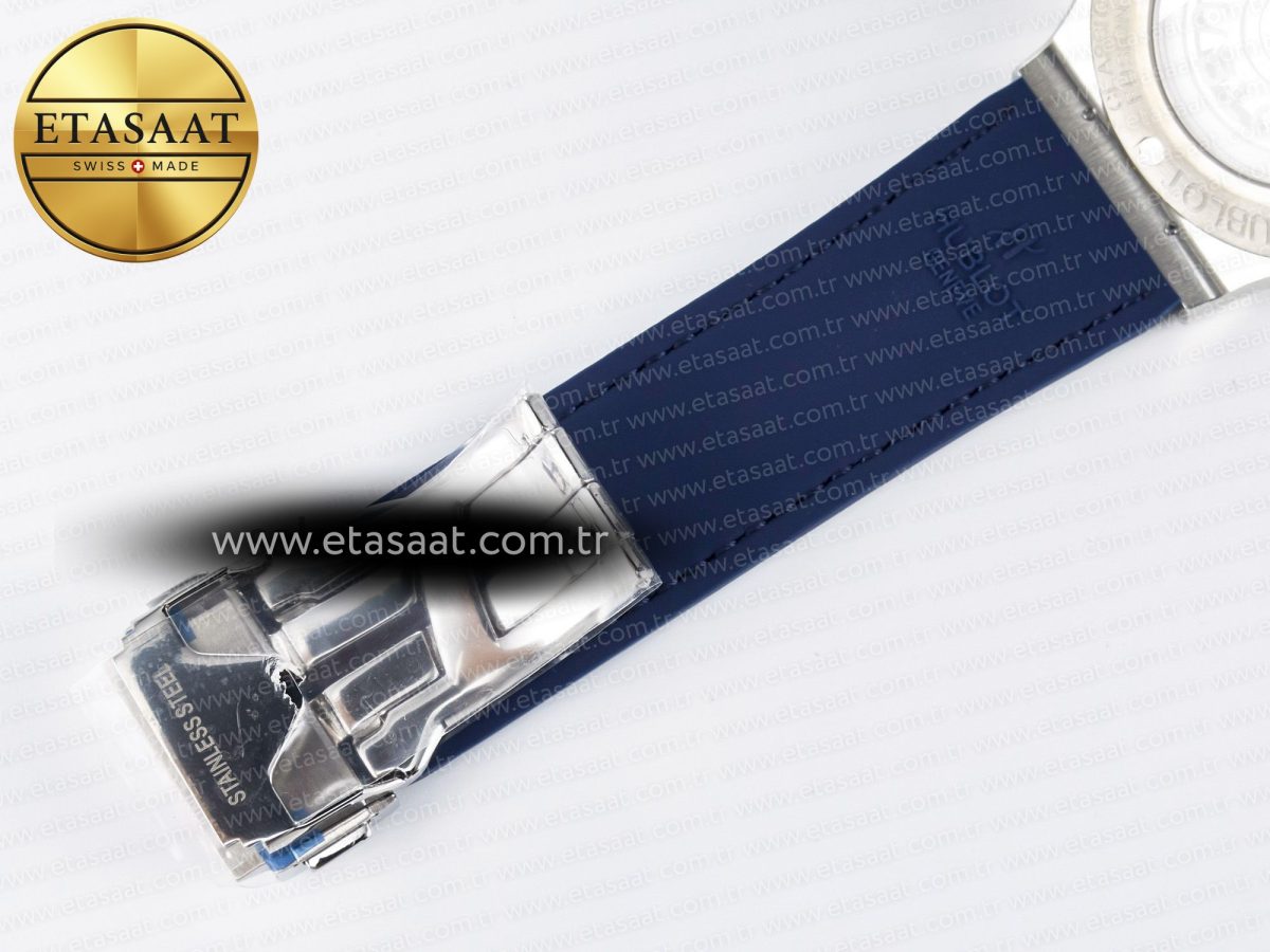 Hublot Classic Fusion Bang 42mm HBF 1:1 Best Edition Blue Dial Diamonds Bezel on Blue Leather Strap A2892 - Görsel 23