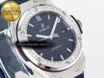 Hublot Classic Fusion Bang 42mm HBF 1:1 Best Edition Blue Dial Diamonds Bezel on Blue Leather Strap A2892 - Görsel 5