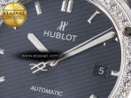 Hublot Classic Fusion Bang 42mm HBF 1:1 Best Edition Blue Dial Diamonds Bezel on Blue Rubber Strap A2892 - Görsel 10