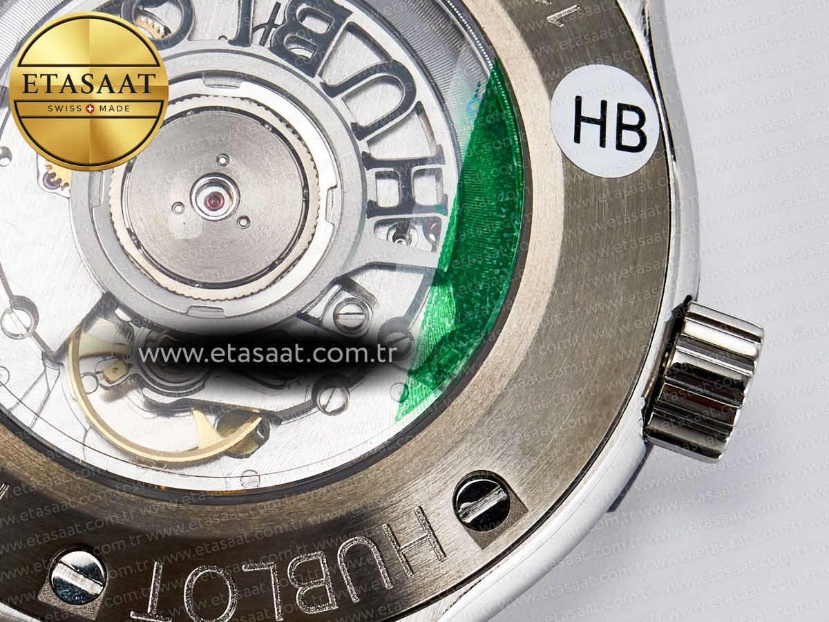 Hublot Classic Fusion Bang 42mm HBF 1:1 Best Edition Blue Dial Diamonds Bezel on Blue Rubber Strap A2892 - Görsel 20