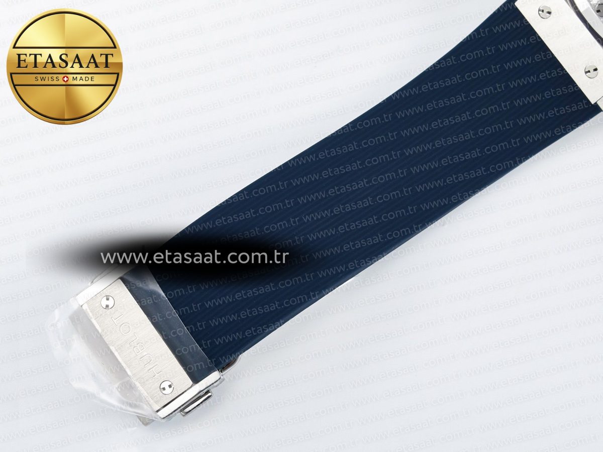 Hublot Classic Fusion Bang 42mm HBF 1:1 Best Edition Blue Dial Diamonds Bezel on Blue Rubber Strap A2892 - Görsel 22