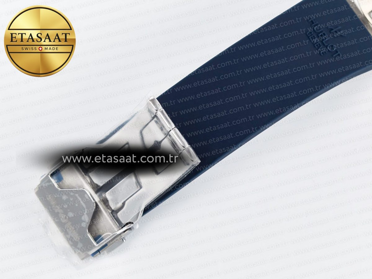 Hublot Classic Fusion Bang 42mm HBF 1:1 Best Edition Blue Dial Diamonds Bezel on Blue Rubber Strap A2892 - Görsel 23