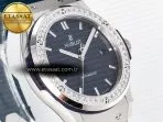 Hublot Classic Fusion Bang 42mm HBF 1:1 Best Edition Blue Dial Diamonds Bezel on Blue Rubber Strap A2892 - Görsel 5