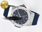 Hublot Classic Fusion Bang 42mm HBF 1:1 Best Edition Blue Dial Diamonds Bezel on Blue Rubber Strap A2892 - Görsel 9
