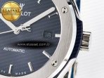 Hublot Classic Fusion Bang 42mm HBF 1:1 Best Edition Blue Dial on Blue Leather Strap A2892 - Görsel 11