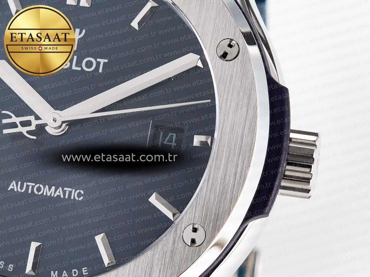 Hublot Classic Fusion Bang 42mm HBF 1:1 Best Edition Blue Dial on Blue Rubber Strap A2892 - Görsel 11