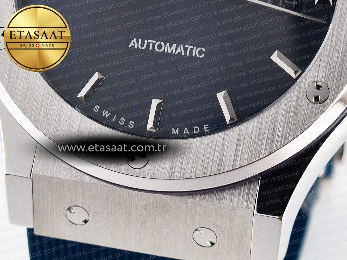 Hublot Classic Fusion Bang 42mm HBF 1:1 Best Edition Blue Dial on Blue Rubber Strap A2892 - Görsel 12