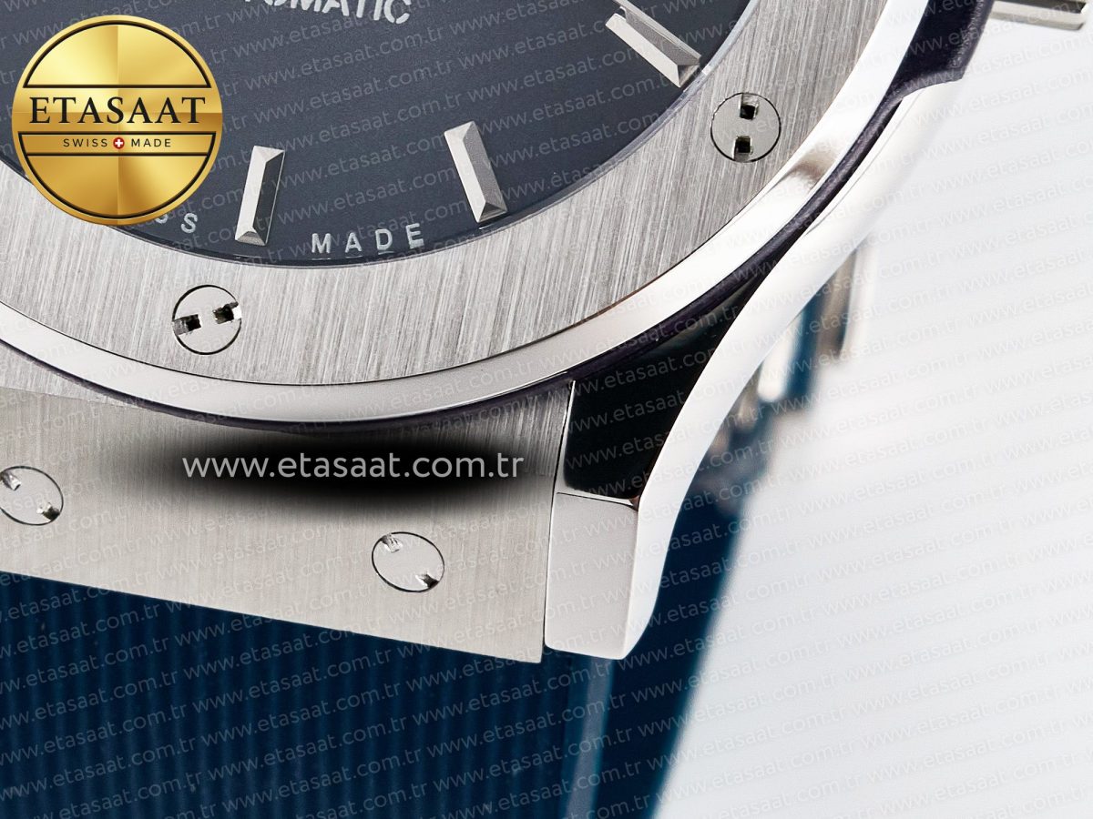 Hublot Classic Fusion Bang 42mm HBF 1:1 Best Edition Blue Dial on Blue Rubber Strap A2892 - Görsel 13