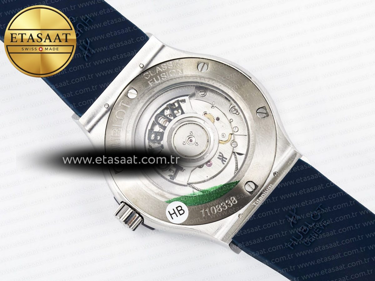 Hublot Classic Fusion Bang 42mm HBF 1:1 Best Edition Blue Dial on Blue Rubber Strap A2892 - Görsel 17