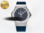 Hublot Classic Fusion Bang 42mm HBF 1:1 Best Edition Blue Dial on Blue Rubber Strap A2892 - Görsel 3