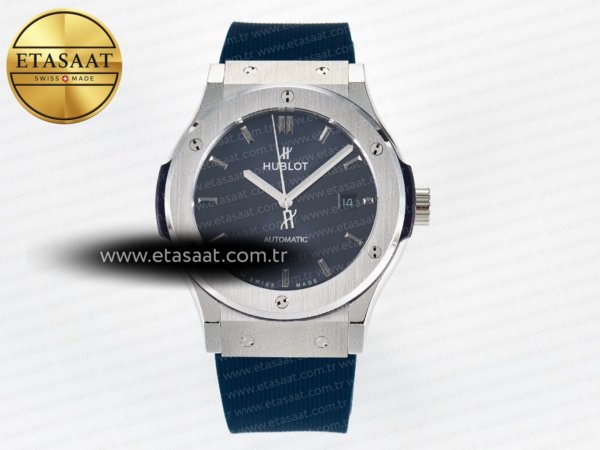 Hublot Classic Fusion Bang 42mm HBF Mavi Kadran 11 Eta Saat - 1:1 Süper Klon Replika Saat