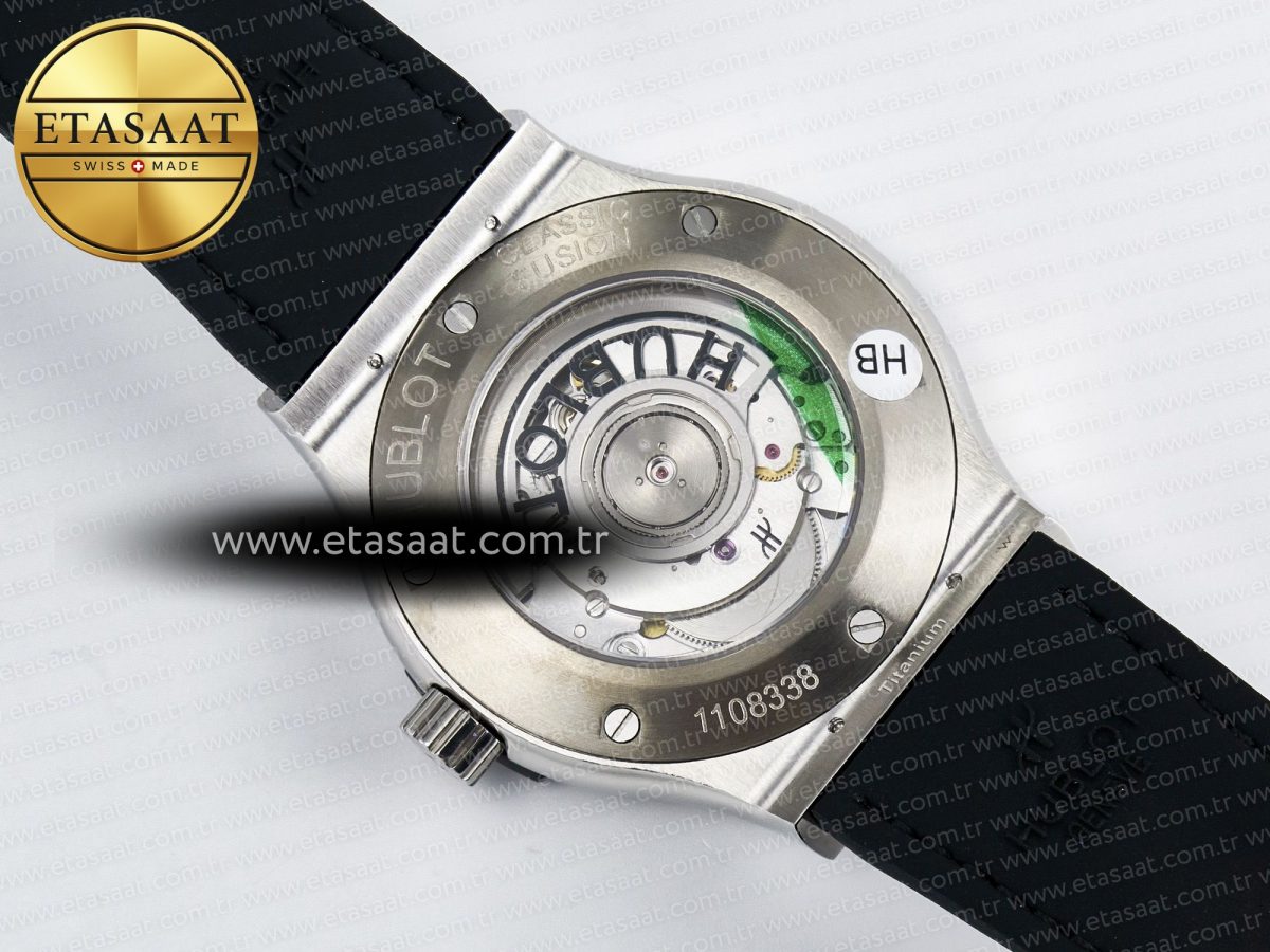 Hublot Classic Fusion Bang 42mm HBF 1:1 Best Edition Gray Dial Diamonds Bezel on Gray Leather Strap A2892 - Görsel 17