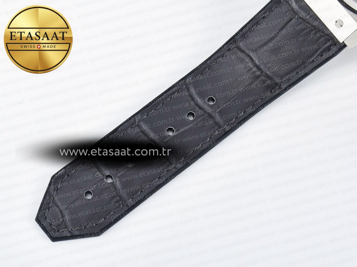 Hublot Classic Fusion Bang 42mm HBF 1:1 Best Edition Gray Dial Diamonds Bezel on Gray Leather Strap A2892 - Görsel 21