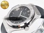 Hublot Classic Fusion Bang 42mm HBF 1:1 Best Edition Gray Dial Diamonds Bezel on Gray Leather Strap A2892 - Görsel 6