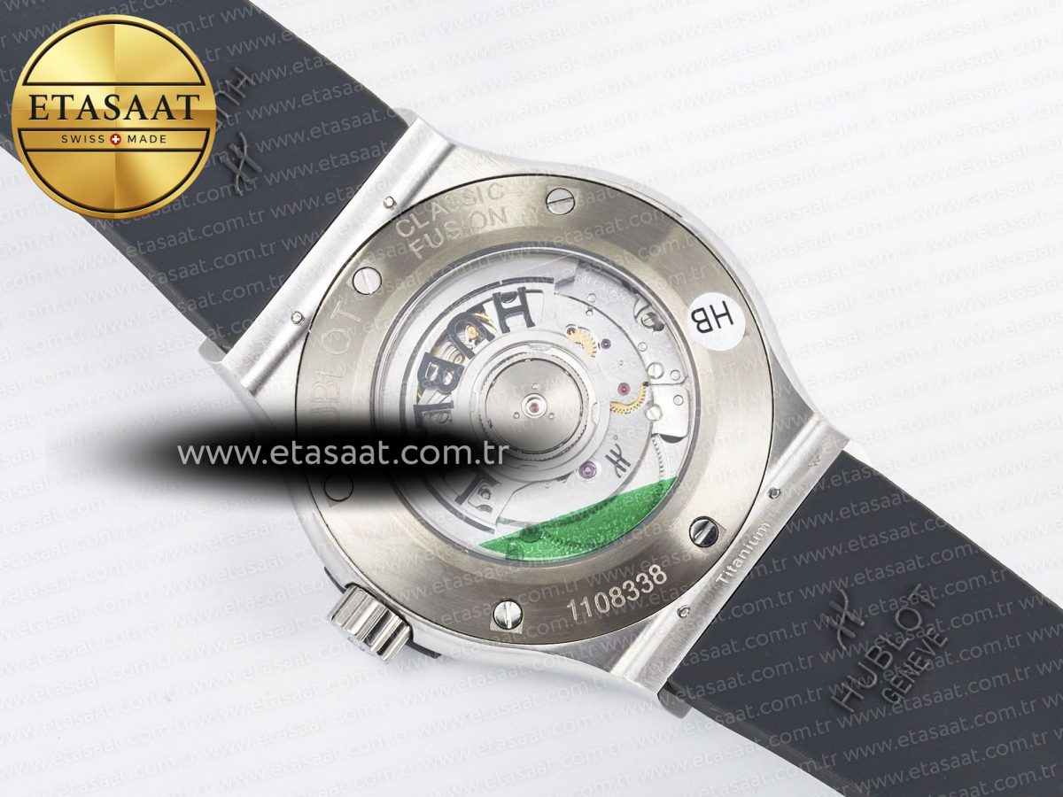 Hublot Classic Fusion Bang 42mm HBF 1:1 Best Edition Gray Dial Diamonds Bezel on Gray Rubber Strap A2892 - Görsel 17