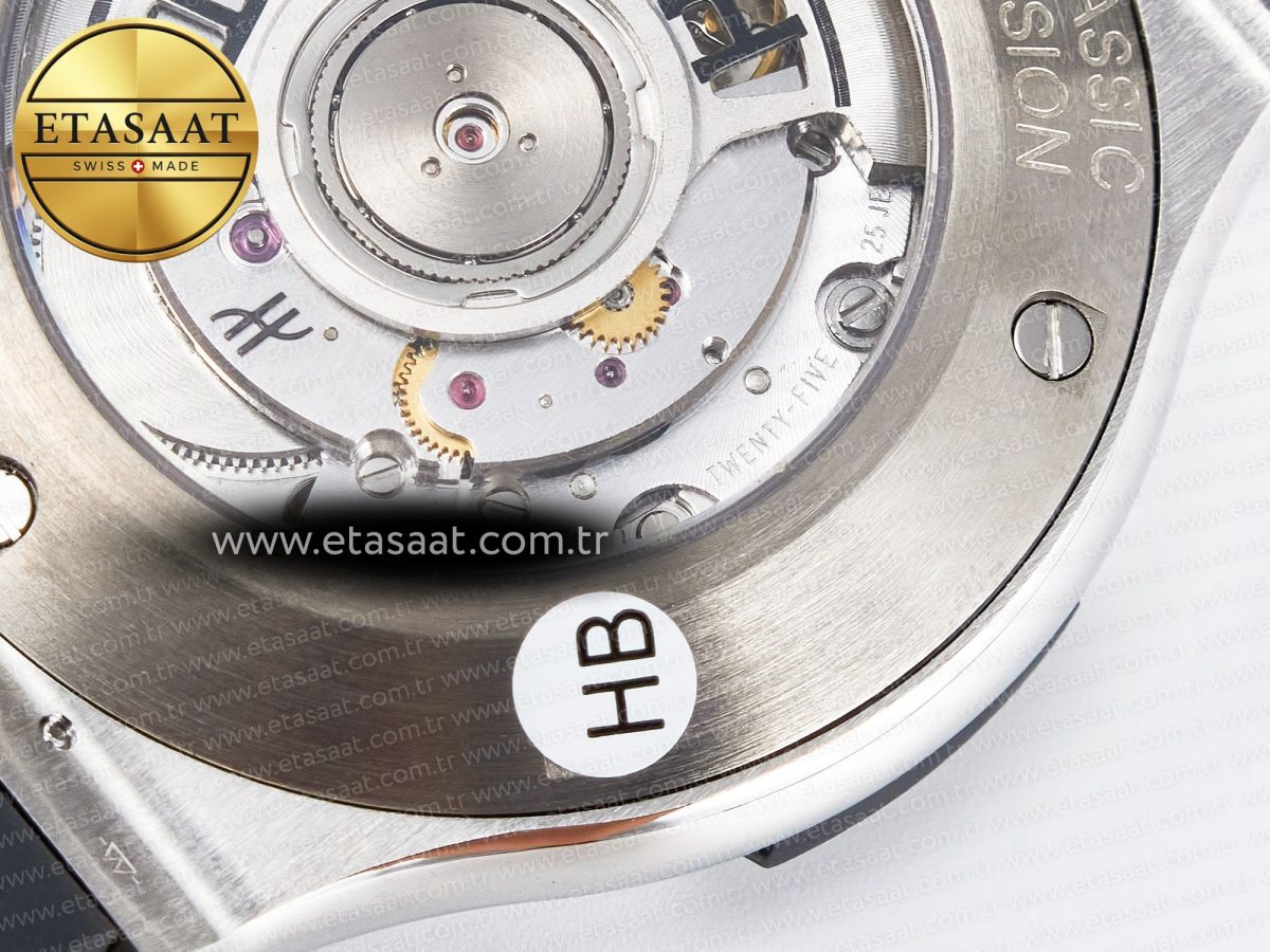 Hublot Classic Fusion Bang 42mm HBF 1:1 Best Edition Gray Dial Diamonds Bezel on Gray Rubber Strap A2892 - Görsel 19