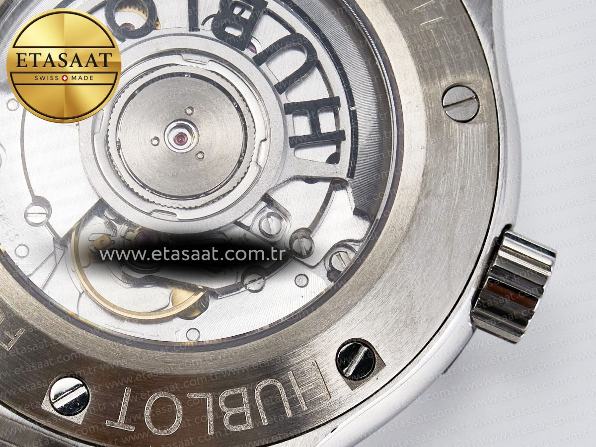 Hublot Classic Fusion Bang 42mm HBF 1:1 Best Edition Gray Dial Diamonds Bezel on Gray Rubber Strap A2892 - Görsel 20