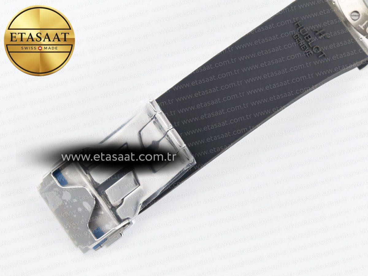Hublot Classic Fusion Bang 42mm HBF 1:1 Best Edition Gray Dial Diamonds Bezel on Gray Rubber Strap A2892 - Görsel 23