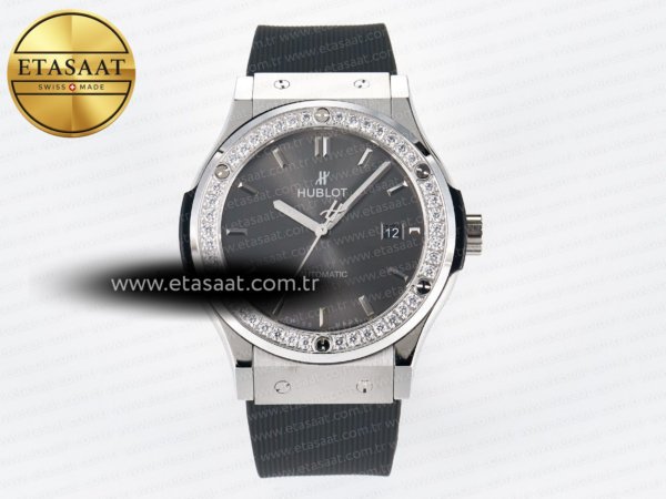 Hublot Classic Fusion Bang 42mm HBF Gri Kadran A2892 11 Eta Saat - 1:1 Süper Klon Replika Saat