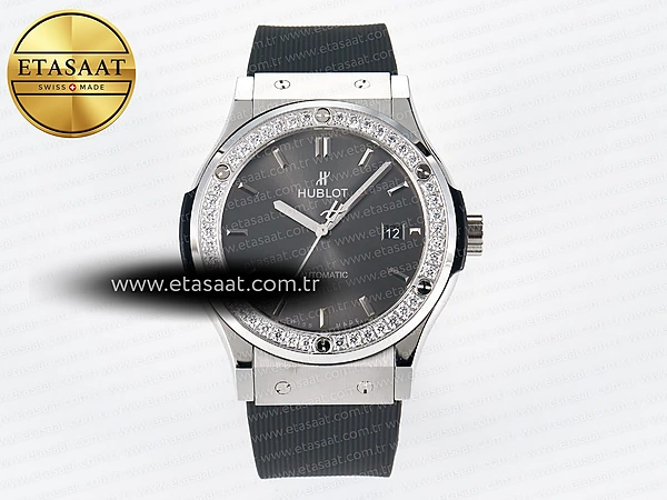 Hublot Classic Fusion Bang 42mm HBF Gri Kadran A2892 11 Eta Saat - 1:1 Süper Klon Replika Saat