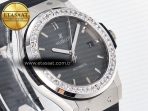 Hublot Classic Fusion Bang 42mm HBF 1:1 Best Edition Gray Dial Diamonds Bezel on Gray Rubber Strap A2892 - Görsel 5