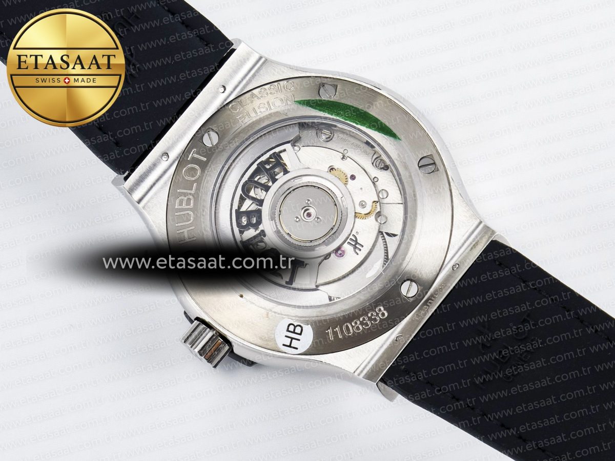 Hublot Classic Fusion Bang 42mm HBF 1:1 Best Edition Gray Dial on Gray Leather Strap A2892 - Görsel 17