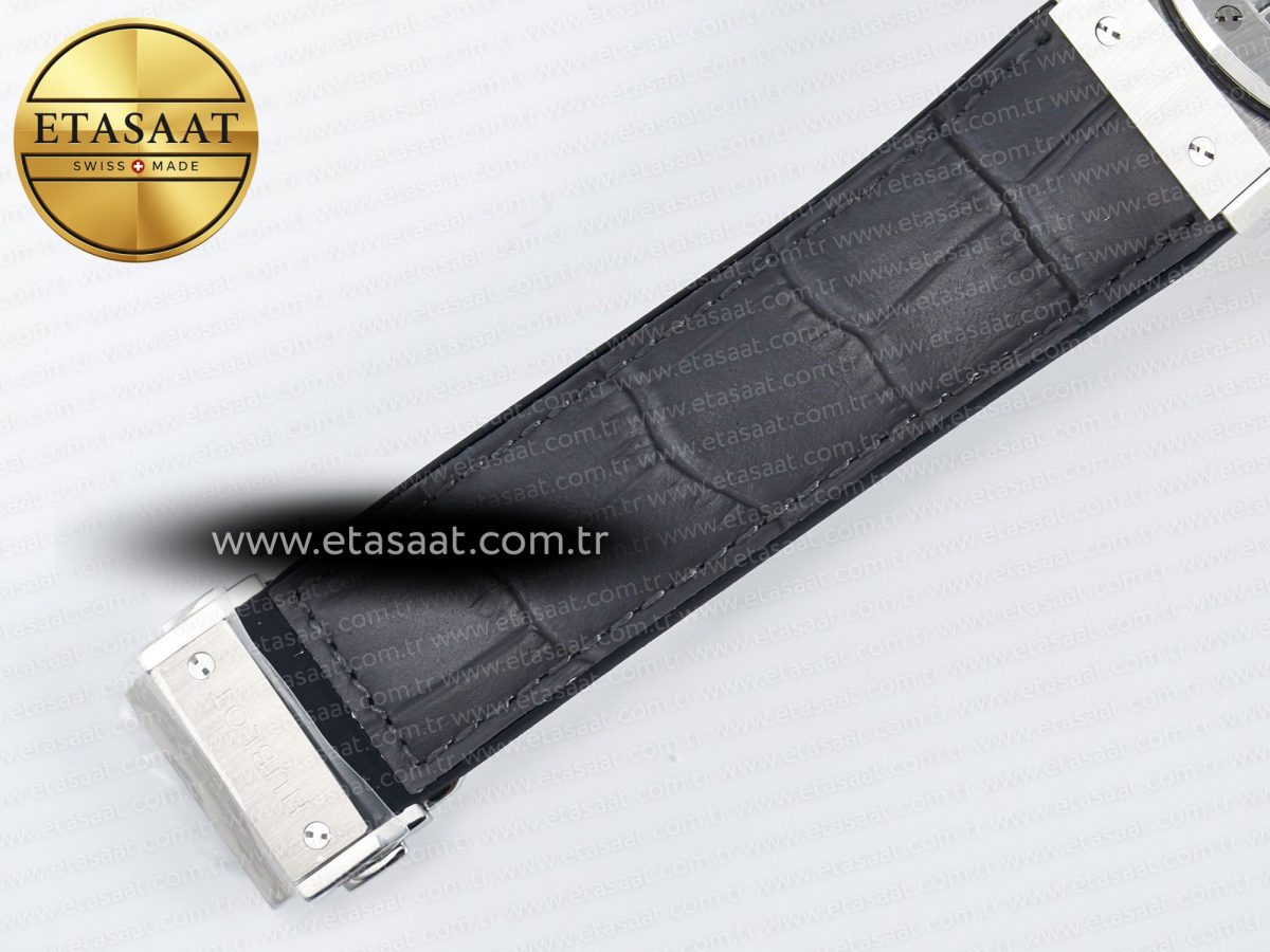 Hublot Classic Fusion Bang 42mm HBF 1:1 Best Edition Gray Dial on Gray Leather Strap A2892 - Görsel 22