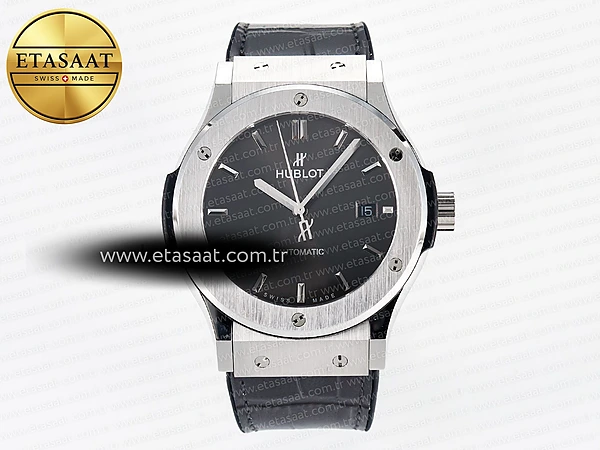 Hublot Classic Fusion Bang 42mm HBF Gri Kadran A2892 S2 Eta Saat - 1:1 Süper Klon Replika Saat