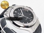 Hublot Classic Fusion Bang 42mm HBF 1:1 Best Edition Gray Dial on Gray Leather Strap A2892 - Görsel 7