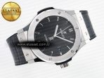 Hublot Classic Fusion Bang 42mm HBF 1:1 Best Edition Gray Dial on Gray Leather Strap A2892 - Görsel 8