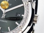 Hublot Classic Fusion Bang 42mm HBF 1:1 Best Edition Green Dial Diamonds Bezel on Green Leather Strap A2892 - Görsel 11