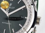 Hublot Classic Fusion Bang 42mm HBF 1:1 Best Edition Green Dial Diamonds Bezel on Green Rubber Strap A2892 - Görsel 11