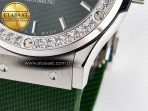 Hublot Classic Fusion Bang 42mm HBF 1:1 Best Edition Green Dial Diamonds Bezel on Green Rubber Strap A2892 - Görsel 13